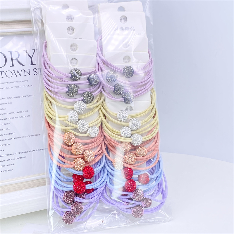 Recomendar 5 tarjetas Diamond Ball Pearl banda de goma cuentas de oro banda para el cabello cuerda para el cabello dos yuanes tienda accesorios para el cabello accesorios para la cabeza SUMINISTRO DE puesto