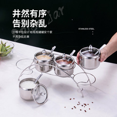 304ステンレス調味料缶セット家庭用塩缶唐辛子缶乾燥調味料収納ケース台所用品