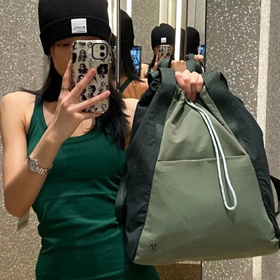 Lululemon doble función bolso de hombro doble uso bolso de tenis de yoga multifuncional bolso de hombro con cuerda