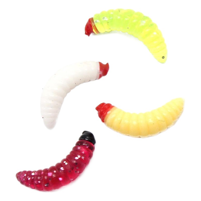 Fábrica 0.4g2.4cm DIP cabeza pan gusano cebo suave luya cebo 50 unidades 100 Pack bajo mandarín peces de agua dulce mar
