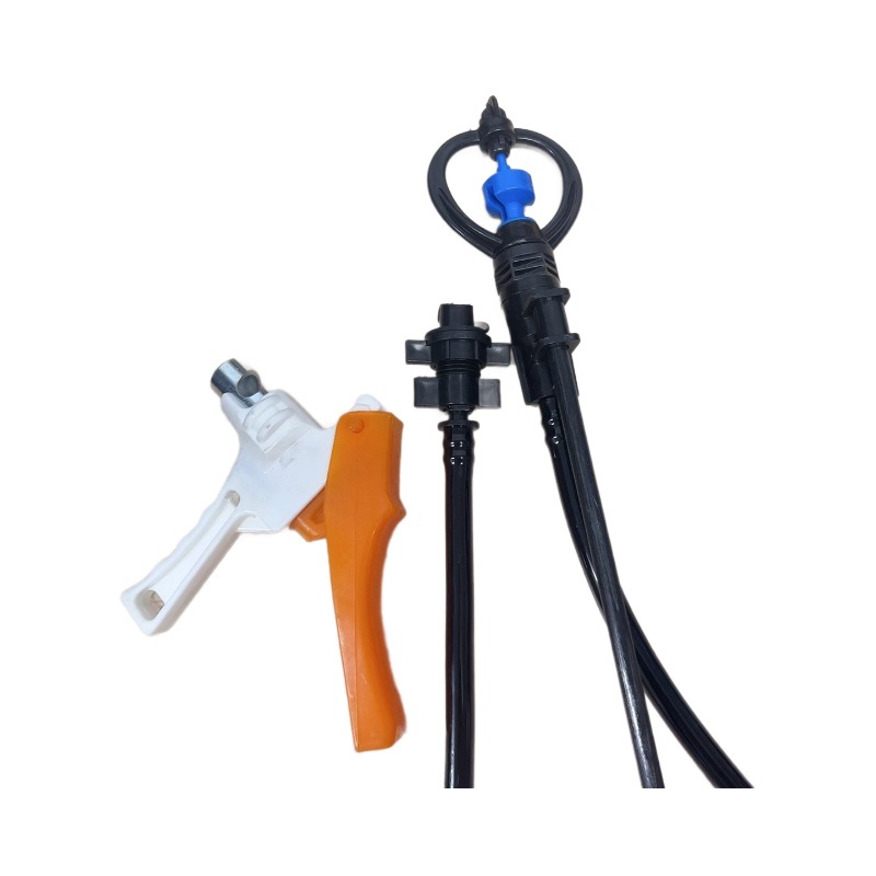 Cinturón de agua suave varilla de fibra de 0,9 m con tubo capilado de 1 m 8/12 inserto de suelo impulsor de 4 puntos rueda redonda boquilla de lluvia de mariposa