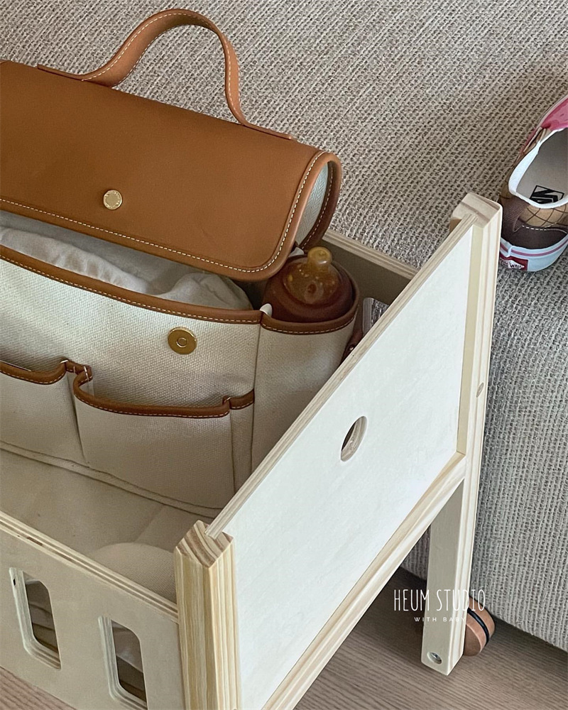 Damentasche, Mamatasche, Ausgehen, mehrere Fächer, große Kapazität, Umhängetasche aus leichtem Canvas für Mutter und Baby, tragbare Mamatasche_voghion.com