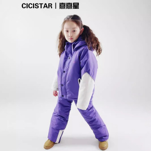Cicistar Kidsren's Ski Clothing Windproof, Waterproof and Warm Ski Suit Thickeneded Single and Double Board Family Style Kidsren's Style