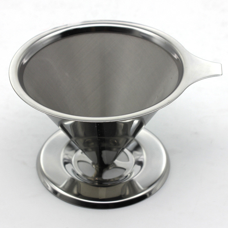 双层不锈钢过滤器 锥形咖啡过滤杯 咖啡漏斗过滤网 厂家现货批发
