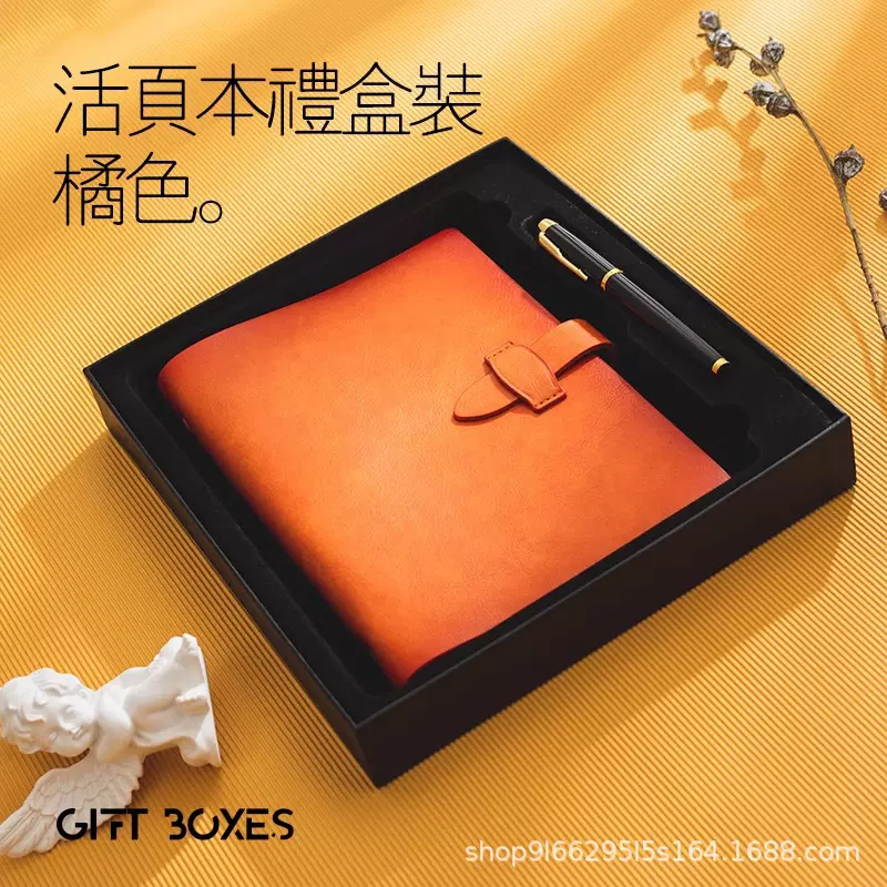 简约复古二层牛皮搭扣活页笔记本本子可拆卸活页夹记事本日记本手