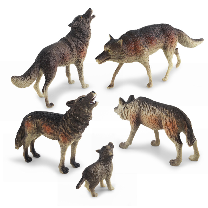 Simulación transfronteriza bosque animal modelo de lobo cognición educativa para niños Lobo niño rugiendo Lobo presa Lobo decoración juguete