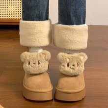 勃肯鞋冬季加绒棉鞋女2025冬季新款短靴保暖雪地靴加厚全包毛毛鞋