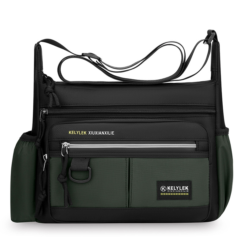 Bolso de hombro de todo fósforo de múltiples capas de gran capacidad Bolso de mensajero de negocios de tela Oxford Bolso de hombre portátil de almacenamiento de taza de agua de viaje al aire libre