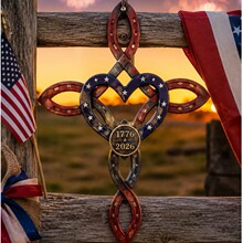 Us America 25Oth Rustic Horseshoe Cross Decor ʮ���b�Ʒ