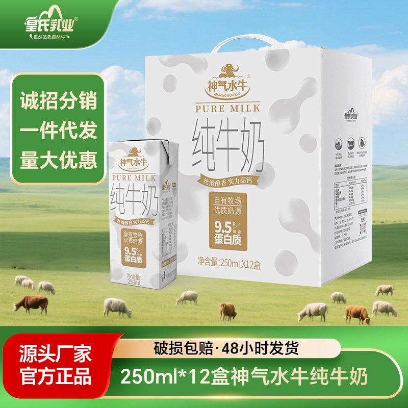 Royal dairy cool Buffalo pure milk per box 9.5g protein nutrition breakfast gift box one-piece delivery Royal dairy cool Buffalo pure milk per box 9.5g protein nutrition breakfast gift box one-piece delivery