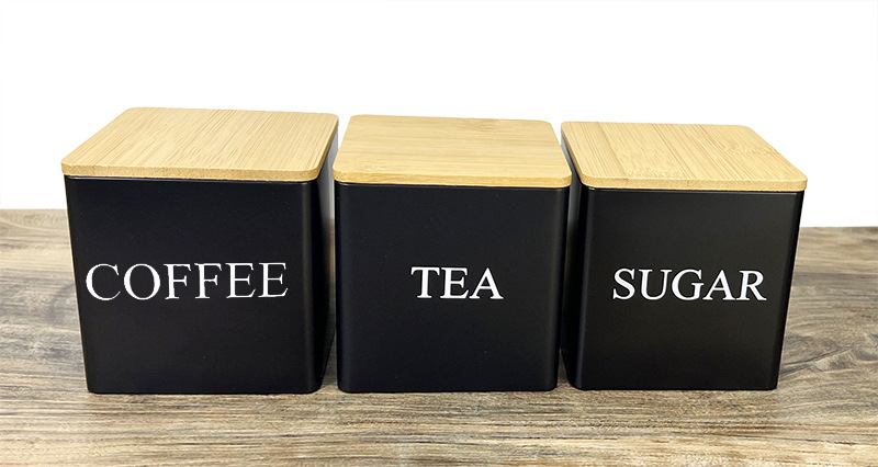 insTEA, COFFEESUGAR tres combinaciones de té, café, fruta, té, dulces, caja de lata, caja de regalo