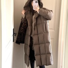 韓版時尚簡約款羽絨服外套冬季2023新款洋氣中長款A字版羽絨服女