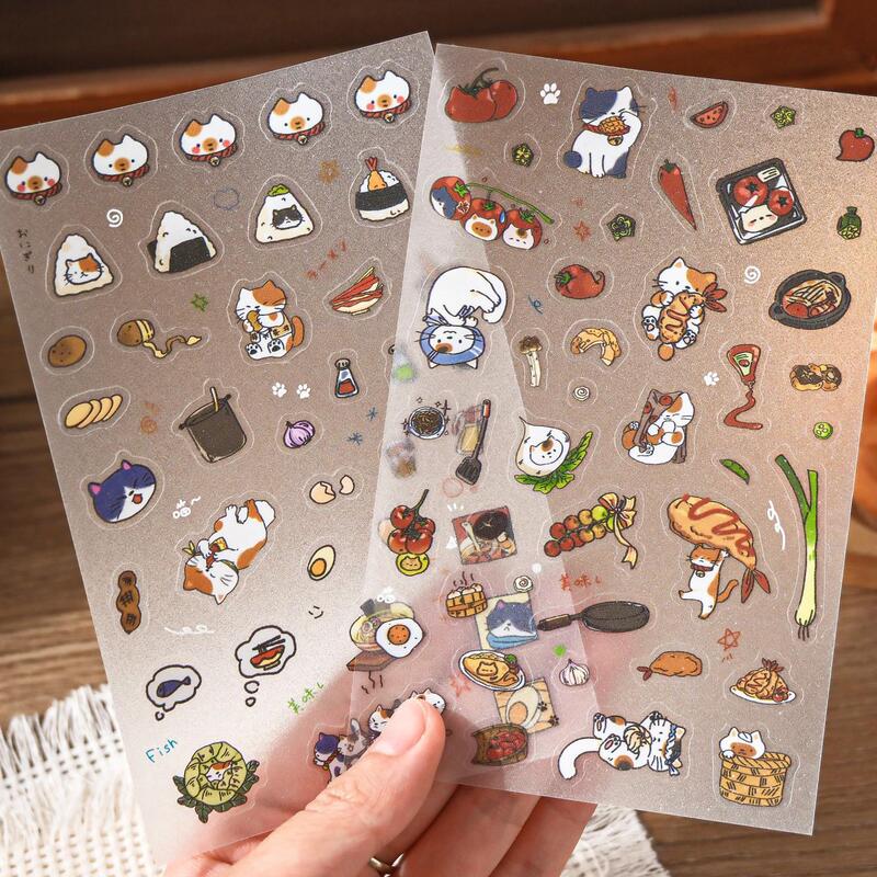Muyan Stickers Bobcat Cute Cat Decorative Stickers Student DIY Collage Handbook Material Stickers Sealing Stickers