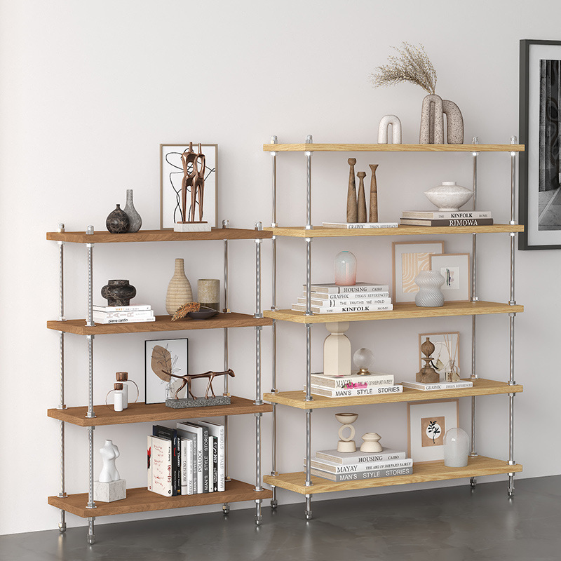 Nuevo estante de piso multicapa de madera maciza, balcón de sala de estar, estante de almacenamiento de porche, estante de almacenamiento de macetas, aumento ajustable