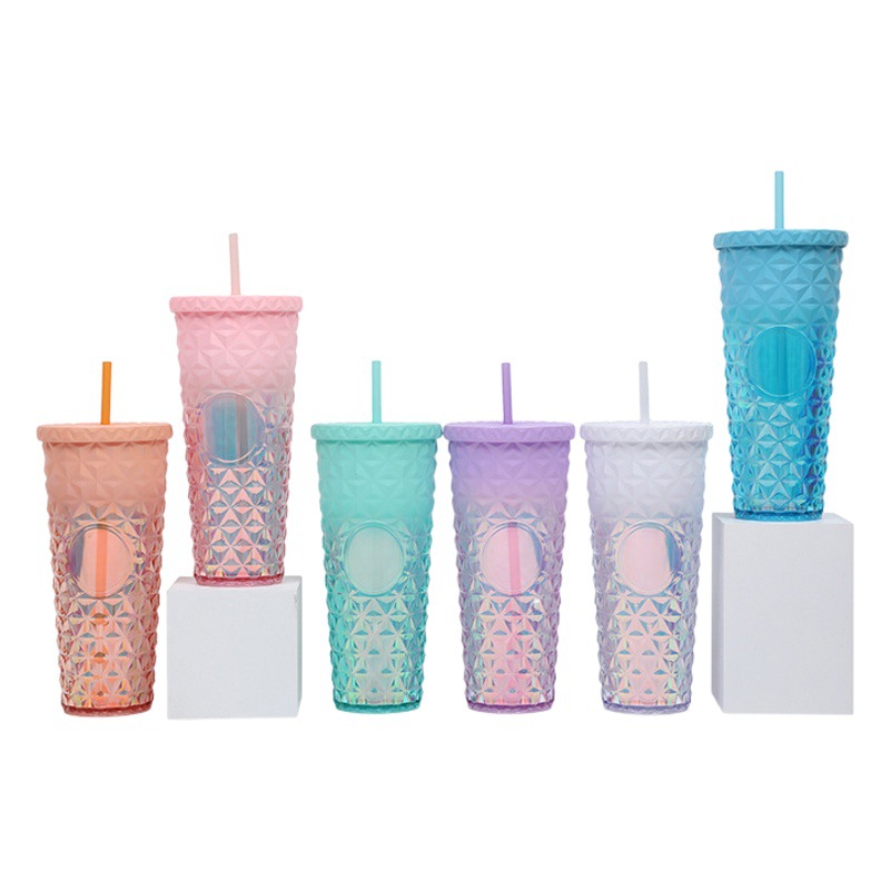 2025 nuevo fabricante transfronterizo suministro directo taza de plástico popular taza de paja durian popular creativa taza de agua starba