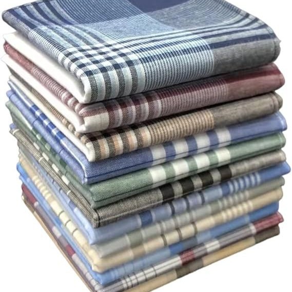 In Stock 40X40Cm Amazon Square Handkerchiefs Mixed Pack Men's Handkerchiefs Old-Style Pocket Handkerchiefs 12 Colors/Bag
