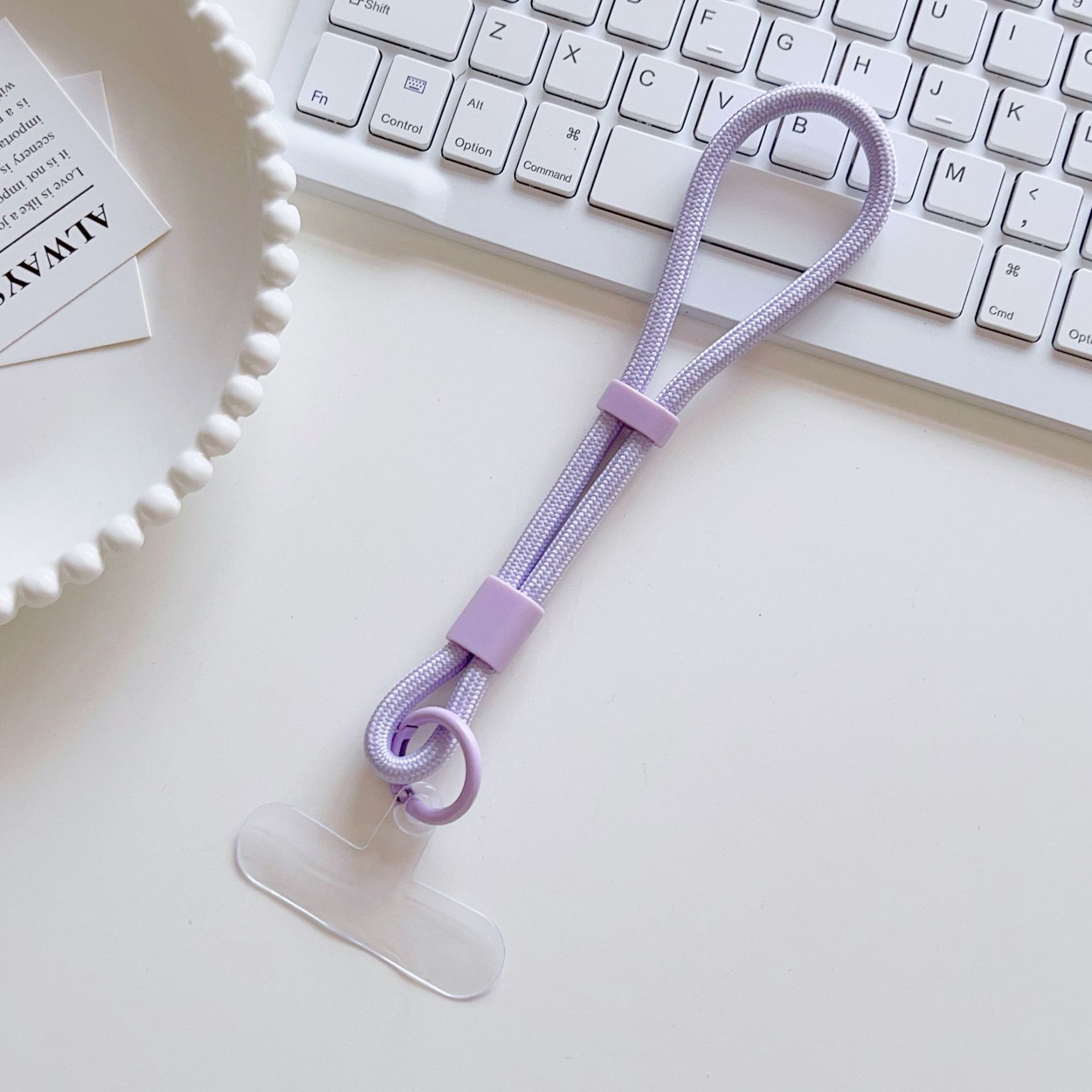 Cordón de teléfono móvil estilo ins, certificado de trabajo, llavero, colgante, clip, ajuste de cuerda corta, accesorios de cremallera, cadena corta de muñeca