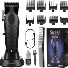 Kemei KM-2296 クロスボーダー電気バリカンベース付き USB オイルヘッド彫刻バリカン電気バリカンヘアサロンプロフェッショナルバリカン