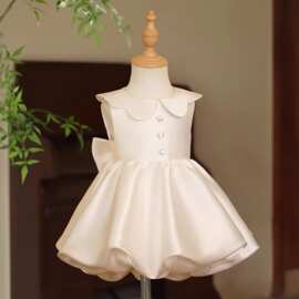 女宝宝周岁礼服儿童抓周生日宴小礼服女童连衣裙花童婚礼公主裙子