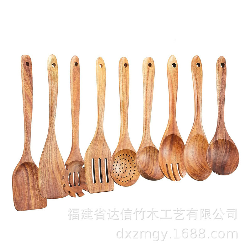 跨境相思木五件套9件套木质长柄木铲套装酱料搅拌勺家庭厨房厨具|undefined