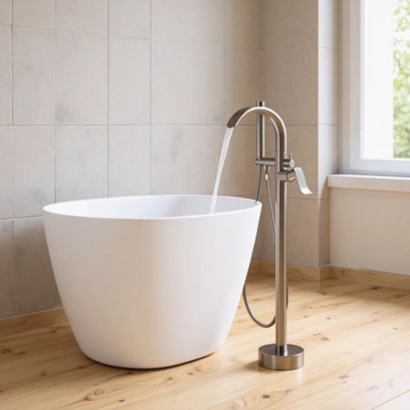 Cross-Border Exclusive Supply of Floor-Standing Bathtub Faucets, Dual-Type Rust-Proof and Scratch-Resistant Chrome-Plated Bathtub Faucet Set, All Copper Cross-Border Exclusive Supply of Floor-Standing Bathtub Faucets, Dual-Type Rust-Proof and Scratch-Resistant Chrome-Plated Bathtub Faucet Set, All Copper