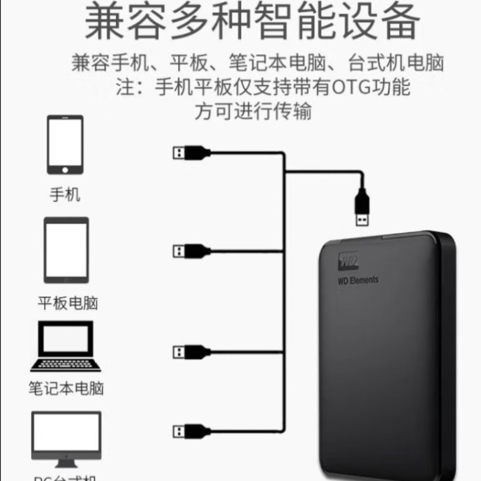 For new WD/western data 1T 500G 2TB mobile hard disk high-speed mobile phone disk 2.5 inch portable