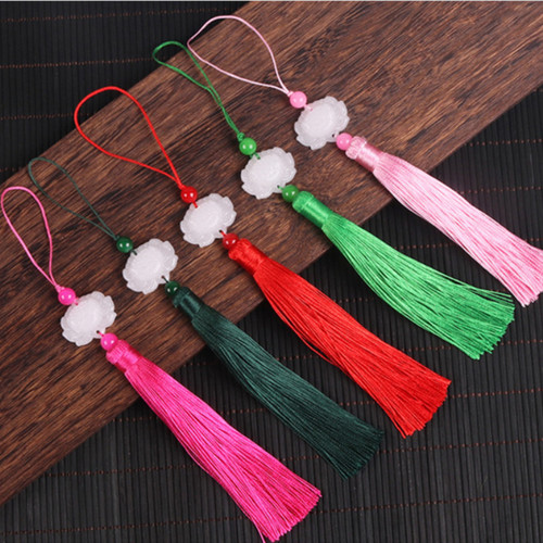Fan tassels, white jade lotus tassels, ancient Hanfu tassels, fan pendants, Chinese knot tassels
