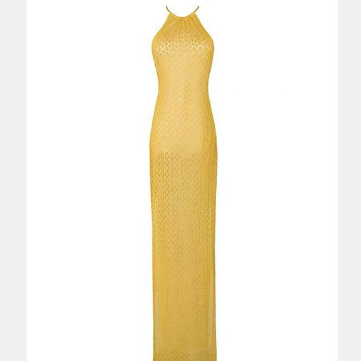 Brand yellow beach sexy long skirt, swimwear