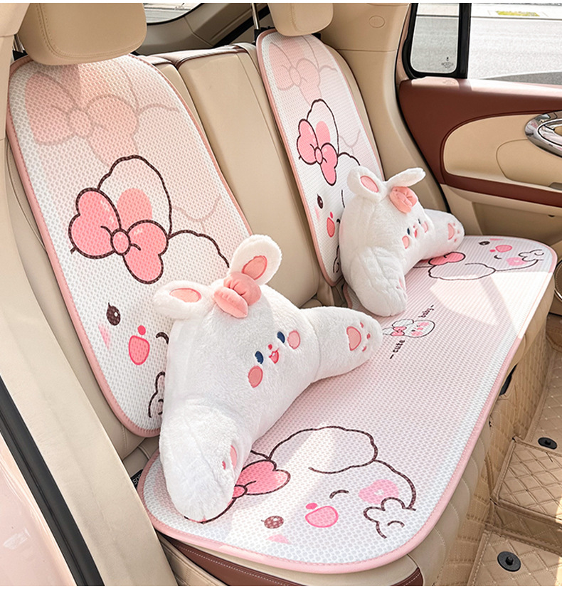 Blue Rain Four Seasons Universal Car Headrest and Lumbar Support Creative Car Neck Pillow Cartoon Car Lumbar Support Cushion