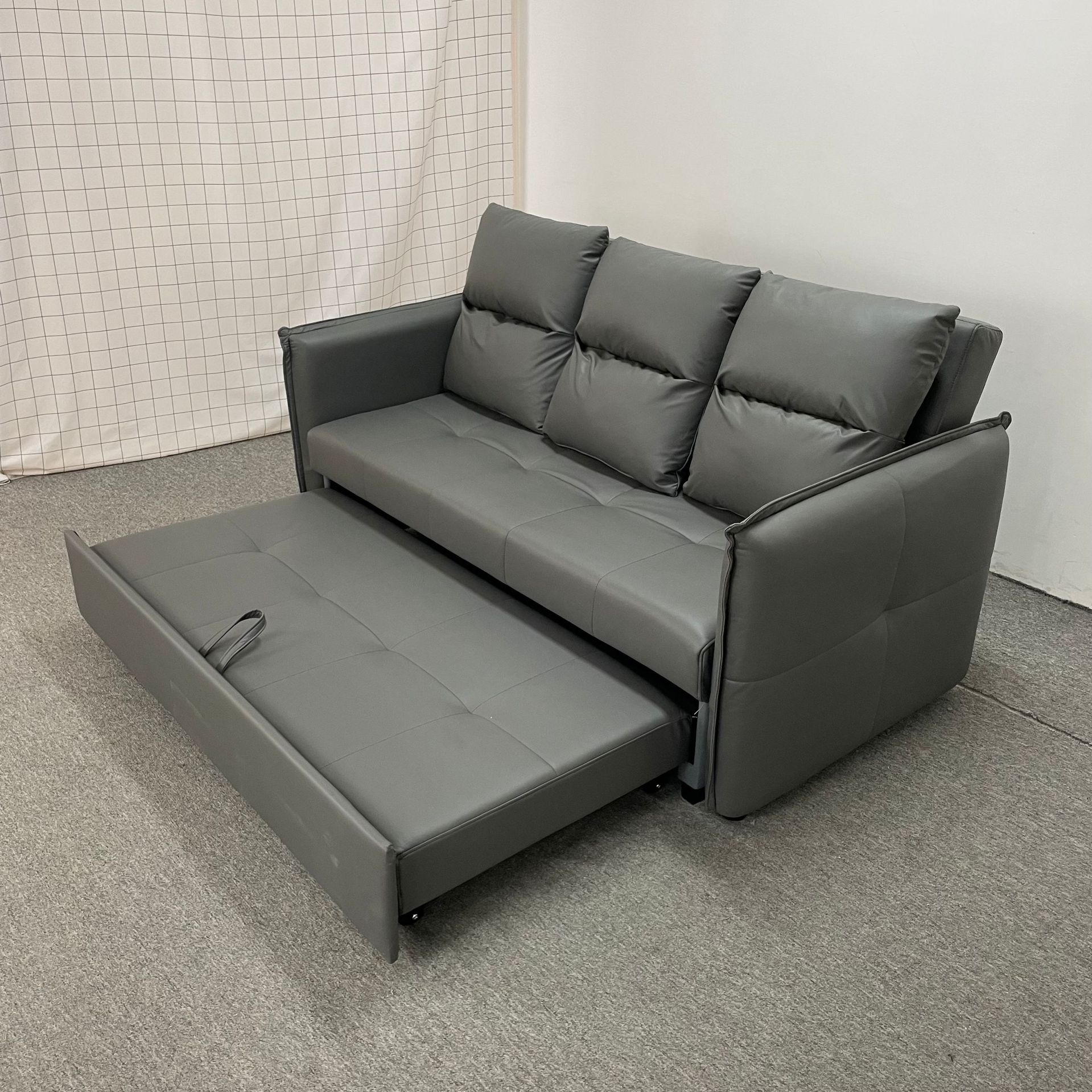 Sofá cama de esquina de la sala de estar de pequeña casa sin lavado almacenamiento de tela de tecnología multifuncional sofá push-pull de doble propósito