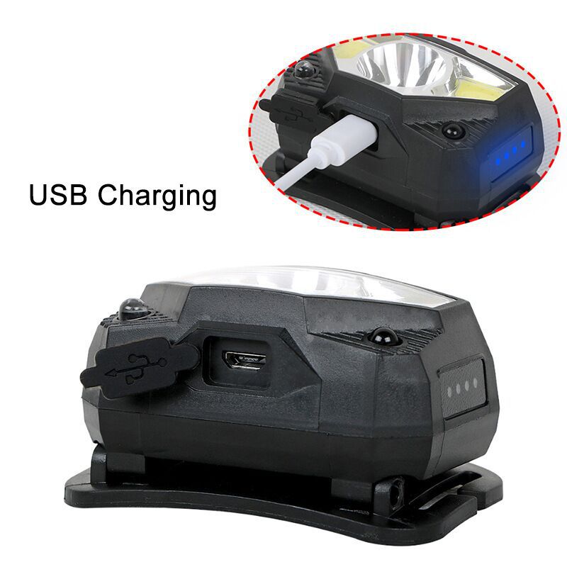 Cross-Border New XPG+COB Induction Red And White USB Charging With Power Display Outdoor Strong Light Headlamp_desvips.com