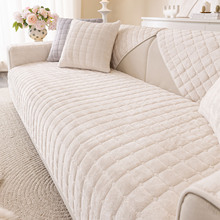 简约风法兰绒软糯高克重沙发垫2025新款秋冬款沙发罩套坐垫子跨境