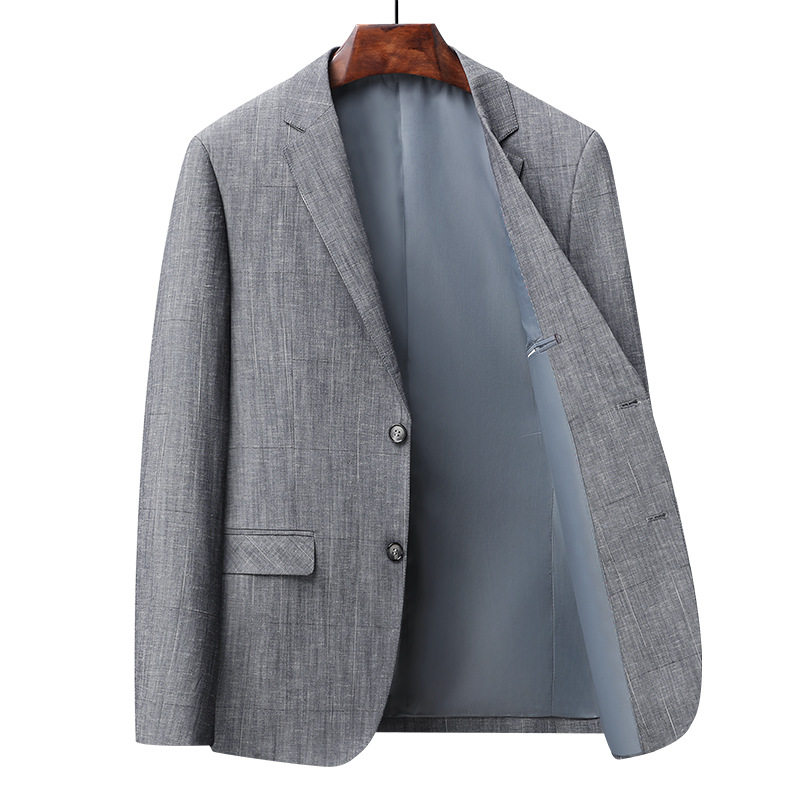 Áo vest nam phong cách Hàn dáng ôm, vải modal cotton mỏng nhẹ, cổ vest một hàng hai nút — Xám trung tính