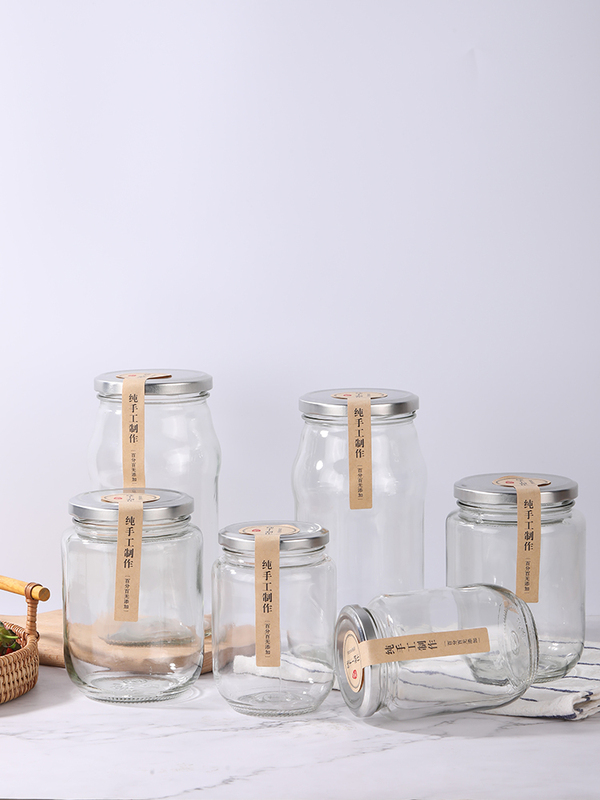 Empty Cans with Lids That Can Be Steamed and Cooked, High Temperature Resistant, Homemade Empty Bottles for Fruits, Food-Grade Glass Bottles 500ml