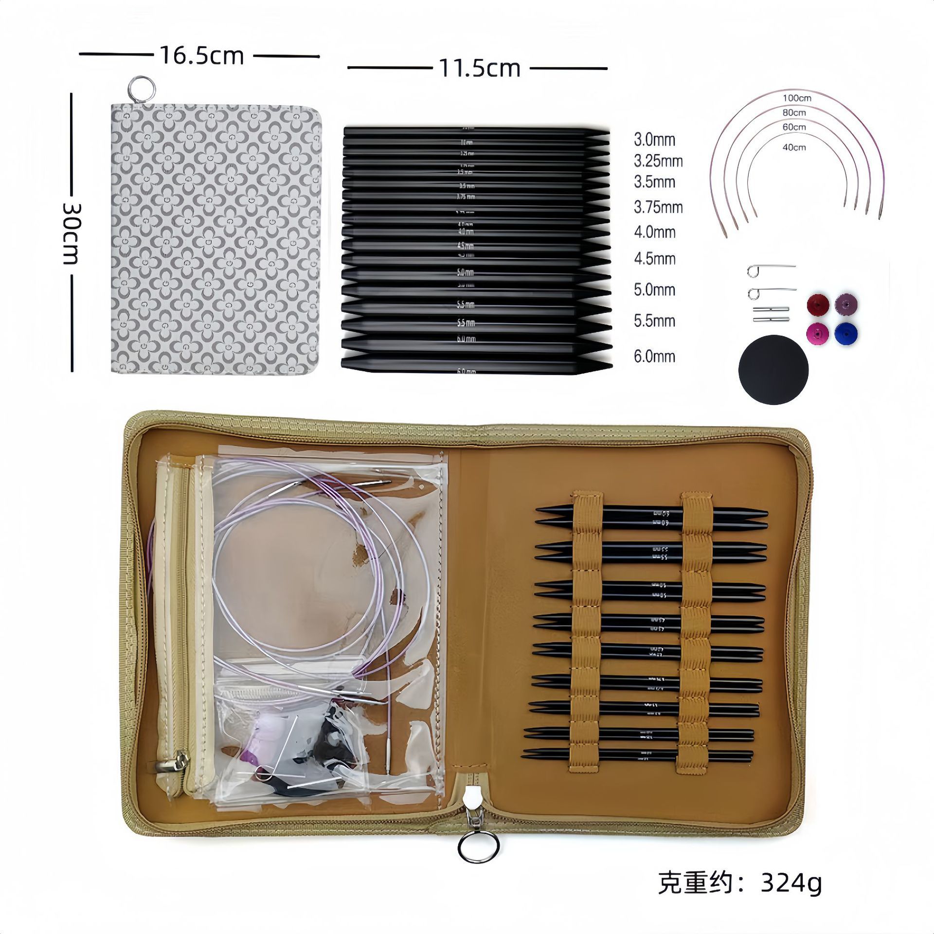 Transfronterizo conjunto de aguja de anillo de alúmina desmontable intercambio de cuerda accesorios de herramientas de trenzado material aguja de varilla al por mayor