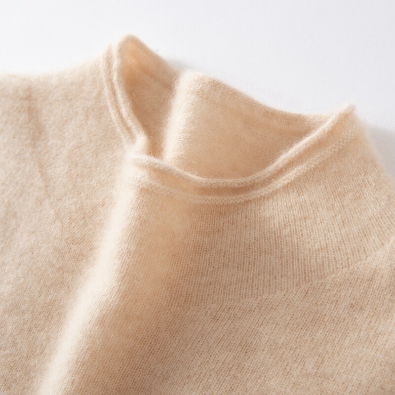 First-Line Ready-To-Wear 100 Pure Cashmere Sweater Women's Half Turtleneck Sweater Autumn and Winter Knitted Bottoming Sweater Rolled Collar Cashmere Sweater First-Line Ready-To-Wear 100 Pure Cashmere Sweater Women's Half Turtleneck Sweater Autumn and Winter Knitted Bottoming Sweater Rolled Collar Cashmere Sweater