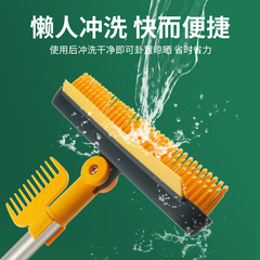 Silicone bathroom floor brush, long handle toilet cleaning, household bathroom floor cleaning brush for tiles
