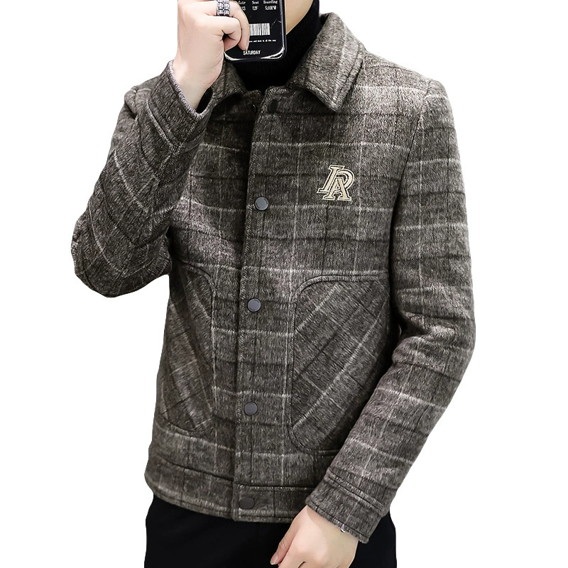 Woolen demi-season trend men's jacket for leisure
