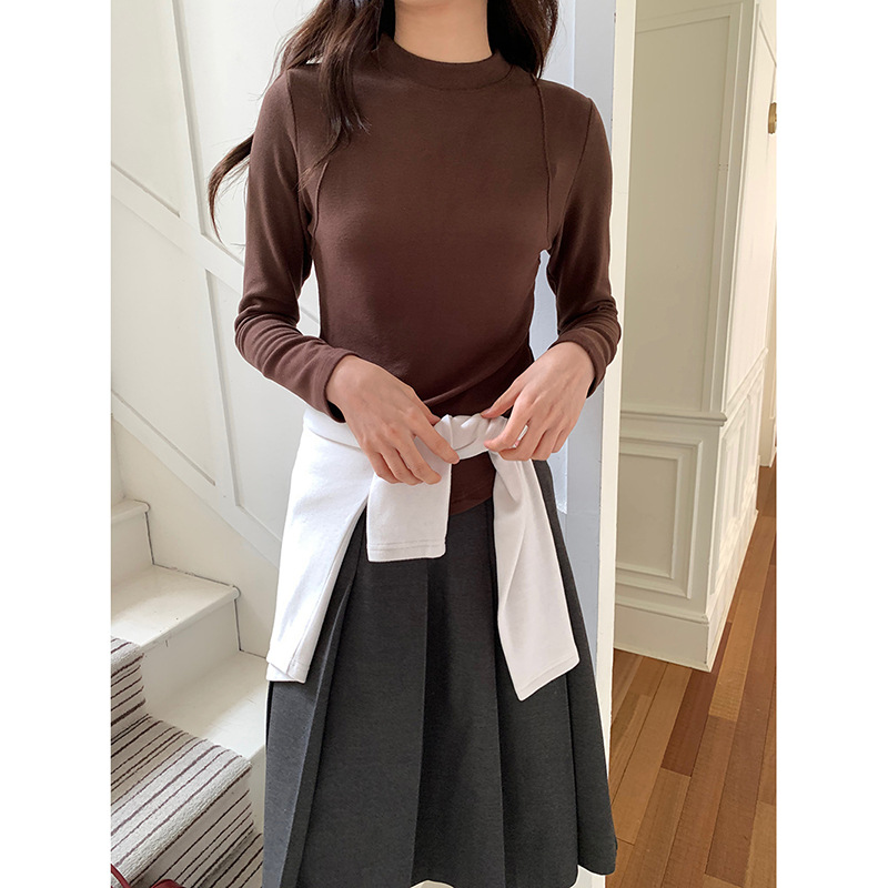 지모 공장 직접 배치 3 차원 아크 작은 스탠드 칼라 캐시미어 양면 근육 언더 코트 2025 겨울 새 코트 D2002