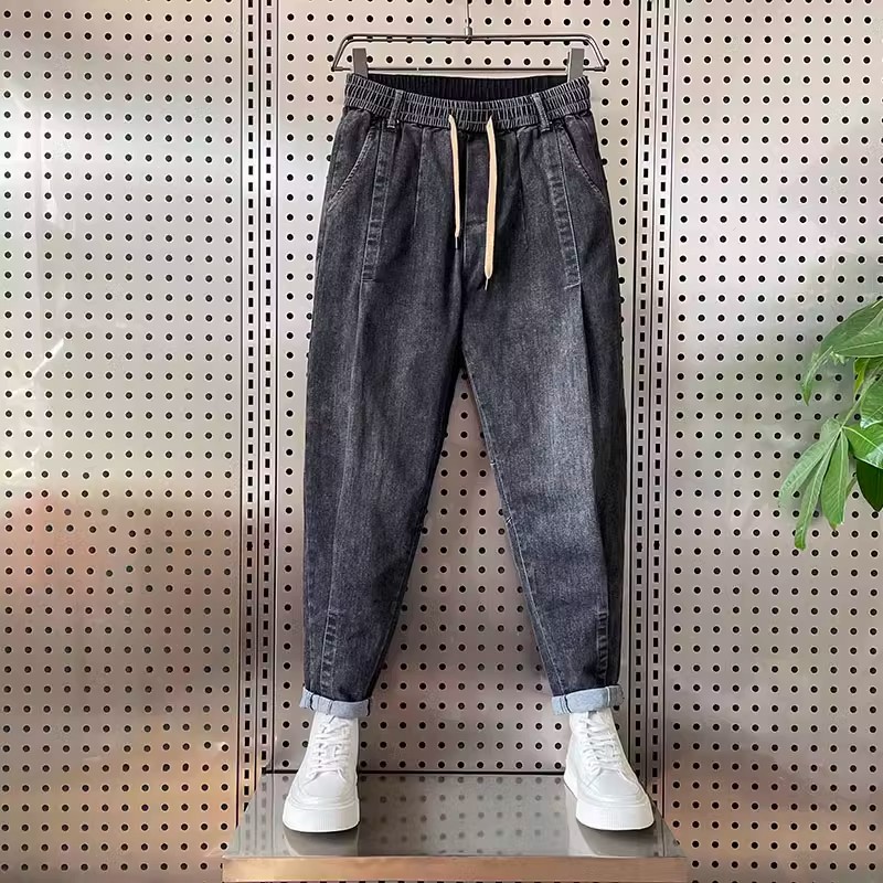 Pants Men's Jeans 2025 New Spring and Autumn Spring and Autumn Loose Loose Small Feet Solid Color Trendy Brand All-match Casual Pants