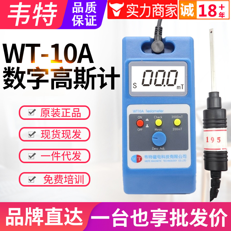 韦特高斯计WT10A永磁铁材料表面磁场磁铁磁力测量仪耐用金属探头