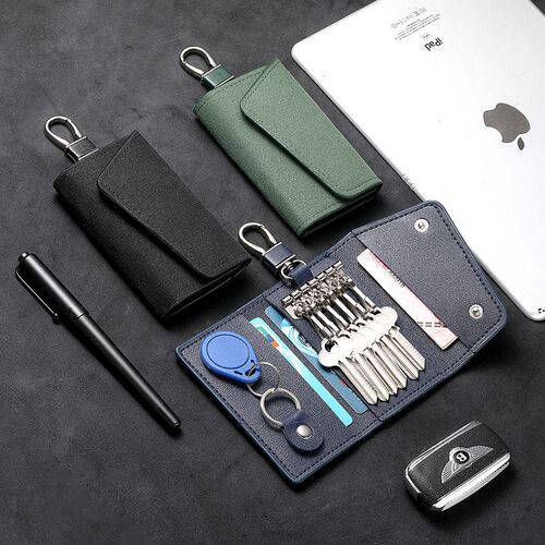 Suede Key Case Protective Cover for Men, New Online Sensation Card Holder, Dual-Function Household Multi-Functional Key Case