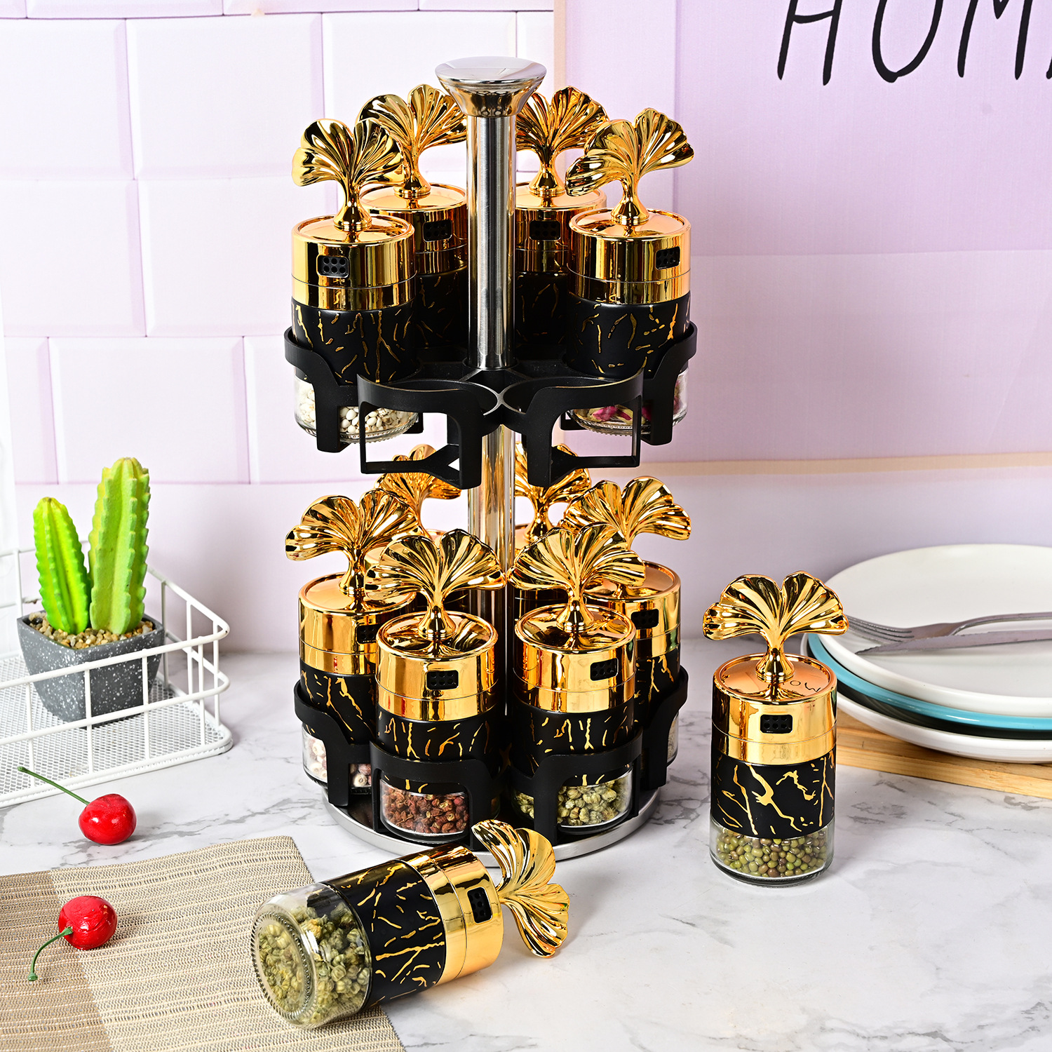 Amazon botella de condimento de cocina vidrio botella de pimienta botella de condimento con agujero giratorio tarro de condimento