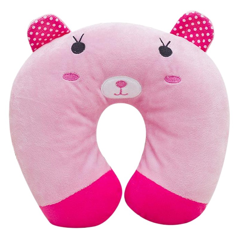 Creativo de peluche de juguete almohada de dibujos animados animal lindo en forma de U almohada de oficina muñeca de soporte de la cintura en forma de U almohada para el cuello al por mayor