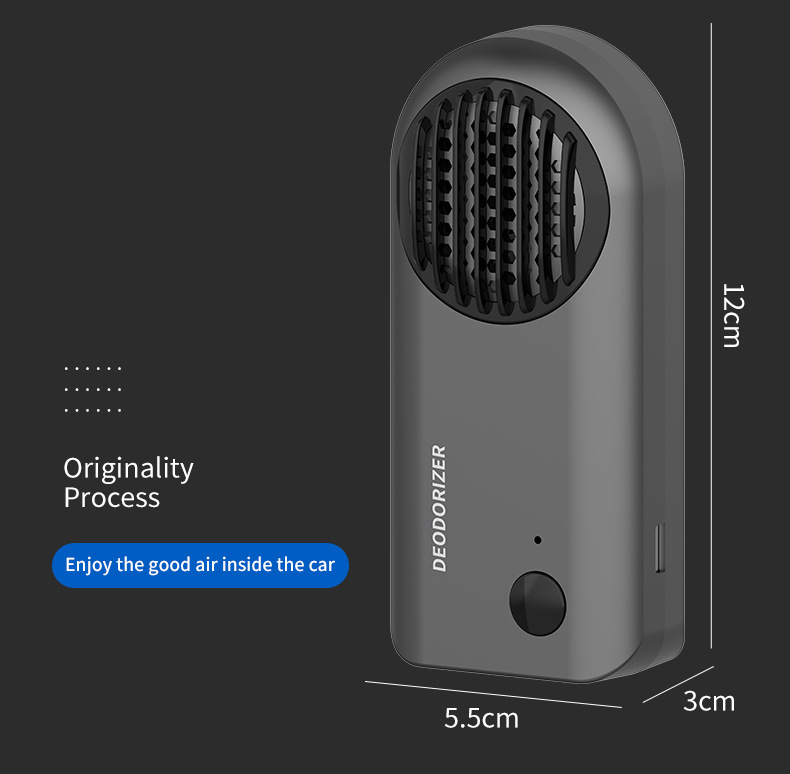 Car purifier deodorizer for the car interior and living room, removes smoke odor, deodorizes and freshens, portable air purifier
