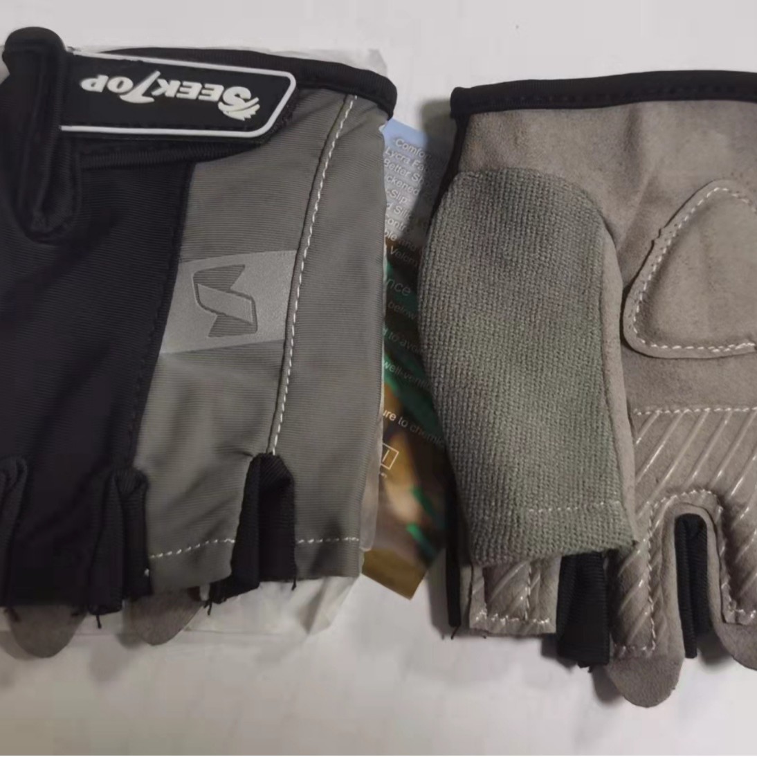 Bicicleta al aire libre cross-country Lycra silicona medio dedo guantes