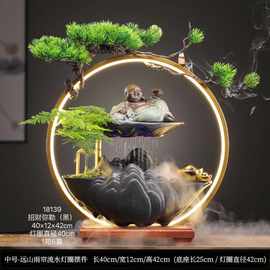 创意招财流水摆件客厅高端摆饰循环水喷泉办公室桌摆乔迁开业礼品