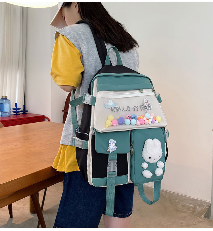 Korean Candy Color Large-capacity Backpack Wholesale Nihaojewelry display picture 5