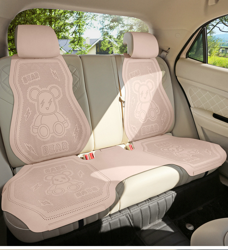 New Cartoon Lightning Bear Fur Half Pack Saddle Cushion Car Cushion Four Seasons Universal Thin Perforated Air Mat