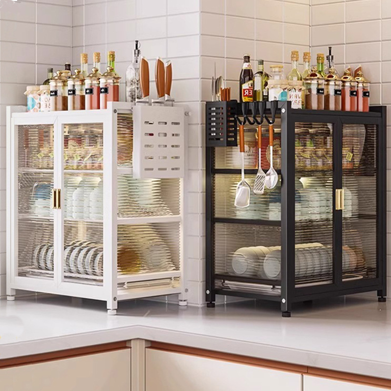 Armario de Cocina Antipolvo con Drenaje - Organizador de Vajilla, Cubiertos y Tablas